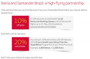 Promoção Santander Iberia 20% Superbonus