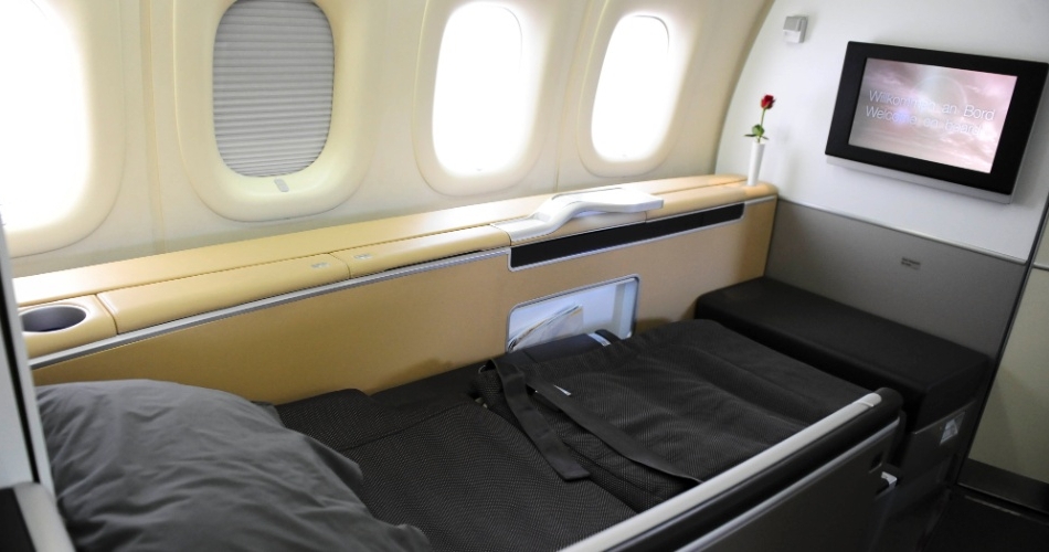 Assento da  Primeira Classe "Pronto para Dormir"
